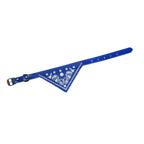 Adjustable Paisley Pattern Cat Bandana Collar (Royal Blue)