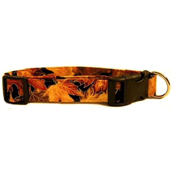 K9 Bytes Autumn Leaves Dog Collar with Quick Release Buckle (Small)