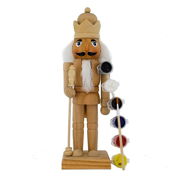 Nutcracker Ballet Gifts, Paint Your Own Nutcracker Painting Kit, Christmas Ornaments, Plain Wooden Figure Decoration Craft, Unpainted Holiday Home Decor, Ideal Xmas Ornament, 10 Inch