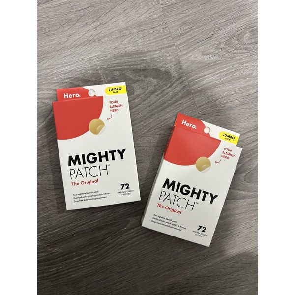 2x Hero Cosmetics Mighty Patch Original Blemish Treatment - 72 Count X2