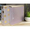 Interdruk Lever Arch File A4 75 mm - Metallic Design - Satin Gold Dots