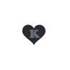 Heart & Alphabet K Iron-On Denim Fabric