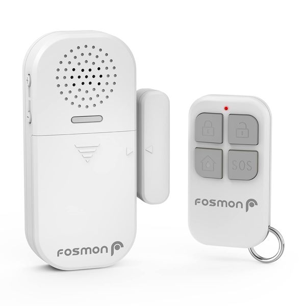 Fosmon Wireless Door Window Entrance Security Alarm Anti-theft Remote Control Magnet Magnetic Sensor Window Door Chime Doorbell Doorbell [Open Detector | Thin 130dB Loud Volume | Remote Control | Intrusion Prevention, Emergency Alarm Buzzer | Home Securit