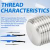 ChillWaves 304 Stainless Steel Pipe Fitting, Outer Hex Head Socket Pipe Plug Fitting，1-1/4" NPT Male，Thread Adapter(2-PACK)