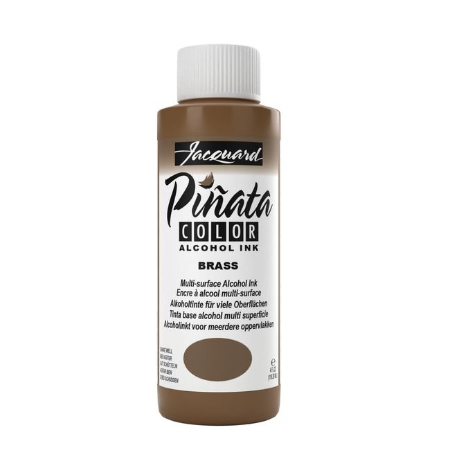 Jacquard Pinata Alcohol Ink, Metallic Brass, 4.6 fl oz (118 ml) Jacquard Pinata Metallic Brass