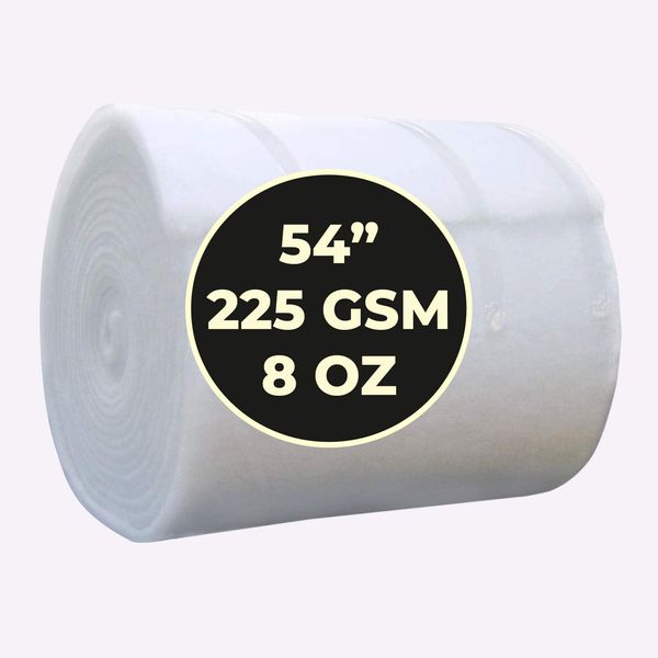 Polyester Wadding Roll Quilting Upholstery Padding Fire Retardant 27" / 54" Wide Wadding Roll (54" Width 8oz, 5 Meter)