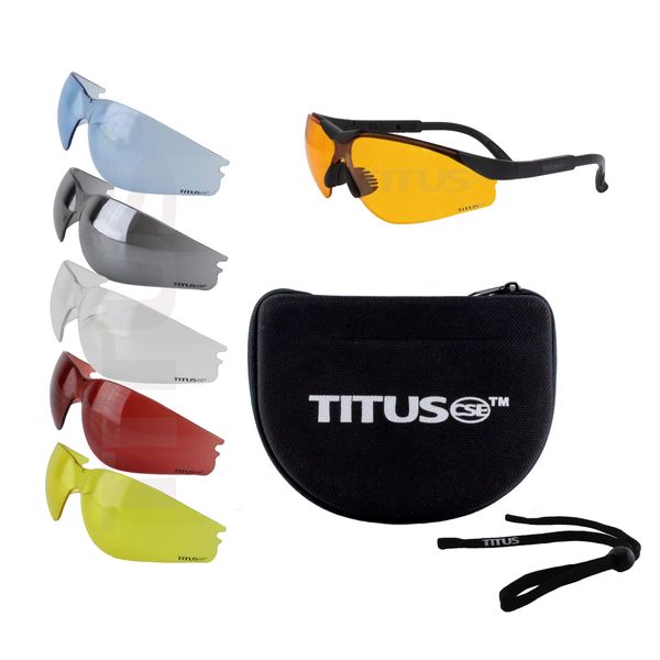 Titus Professional Multi-Lens Range Set, Eye Protection & Vision Enhancing Safety Glasses (TITUS Premium Glasses Set Full Bundle.)