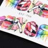 18 Sheets Nail Stickers Water Transfer Nail Art Decals Trendy Manicure Women Girls Fingers Toes Nail Tattoo Decoration Red Kiss Lips Sexy Girls Nail Art Supplies