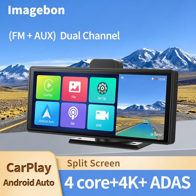 Car DVR Carplay 4K HD Dash Camera Wireless Android Bluetooth 24h