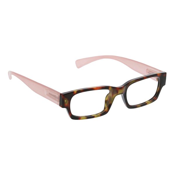 Peepers by PeeperSpecs Women's Ivy Rectangular Blue Light Blocking Reading Glasses, Tortoise/Blush, 50 + 0