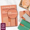 Cleanlogic Bath and Body Exfoliating Body Scrubber, Large Exfoliator Tool for Smooth and Softer Skin, Daily Skincare Routine, Assorted Colors, 3 Count Value Pack