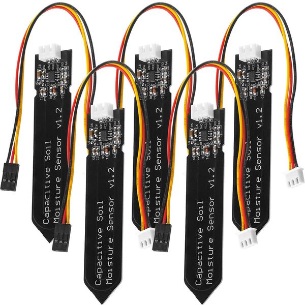 AZDelivery 5 x Soil Moisture Sensor Hygrometer Module V1.2 capacitive compatible with Arduino including E-Book!