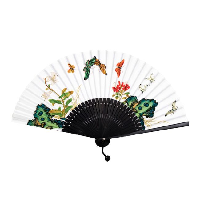 Korea Painting of flowers and insects folding fans