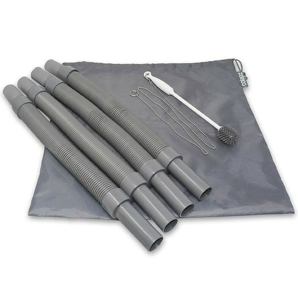 Flexible waste outlet connection kit for caravan and motorhome.