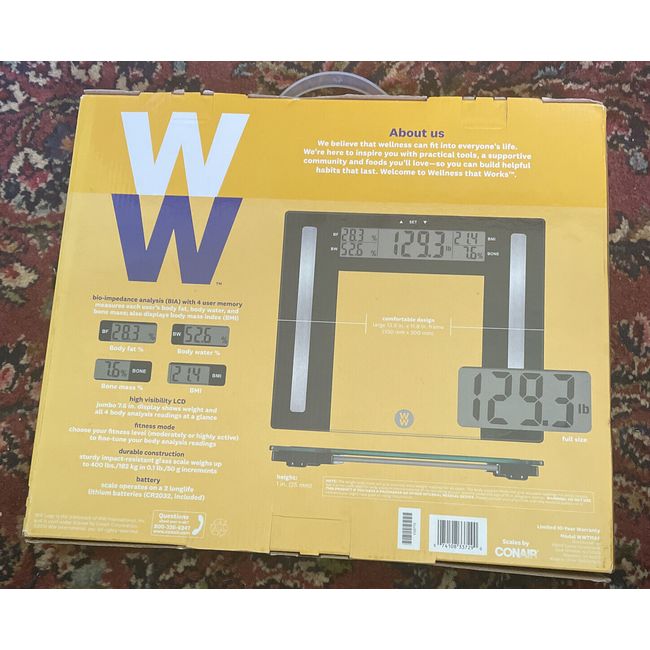 Conair Weight Watchers Glass Body Analysis Scale, 1 Ea, 6 Pack