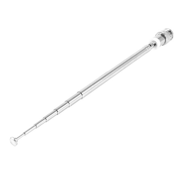 uxcell Telescopic Antenna 7 Section BNC Male Jack Right Angle Telescopic Scanner Antenna for TV AM FM Radio Silver Tone