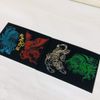 Kochi Binding Double-Sided Goshuin Book, Four Gods, Black, Bellows Type, Extra Large Horizontal Type, Torinoko Paper
