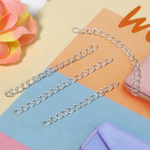 100pcs Chains for Jewelry Making,Metal Bracelet Extender Necklace Extenders Tail Chain for DIY Necklaces Bracelet Anklet, Jewelry Making Supplies (50mm/70mm)
