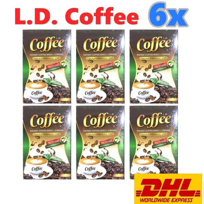 6x L.D Coffee Instant Drink Weight Control Excretory System No Fat Bright Skin