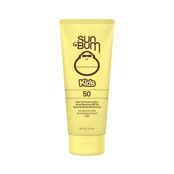 Sun Bum Kids SPF 50 Clear Sunscreen Lotion | Wet or Dry Application | Hawaii 104 Reef Act Compliant (Octinoxate & Oxybenzone Free) Broad Spectrum UVA/UVB Sunscreen | 6 oz