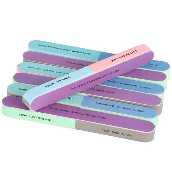 12 Pieces 7 Way Nail Files and Buffers, Professional Nail Buffing Files Buffing Block for Shaping, Contouring, Smoothing, Polishing, Shining Natural Nails