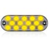 Maxxima M63353YCL 6.5" 14 LED Oval Warning Amber Clear Lens Light with 8 Selectable Flash Patterns, 1 Pack