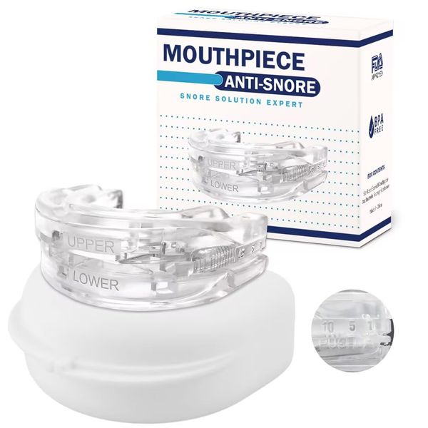 Snore Stopper, Adjustable Anti Snoring Devices, Anti Snore Mouth Guard, Prevent Bruxism & Snore Mouthpiece, Safe, Effective and Comfortable Stop Snoring Aids (A)