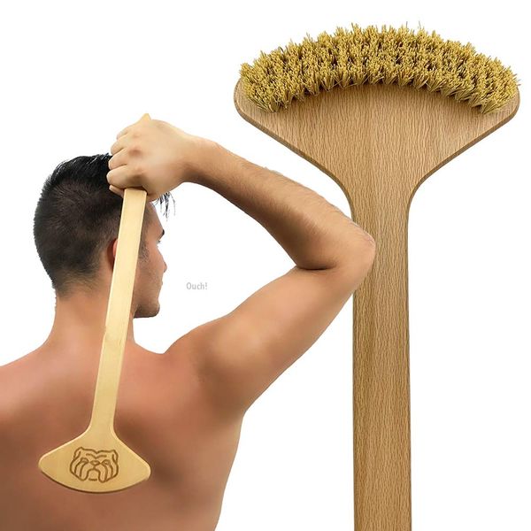 THE BULLDOG Extreme Back Scratcher, The Scratchiest Bulldog, with Extra Stiff Bristles for Serious Skin Itch Relief and Pleasure, Best Gift for Men and Women, Caution Extremely Scratchy