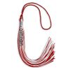 Endea Graduation Mixed Double Color Tassel with Silver Stacked Date Drop (Red/White, 2025)