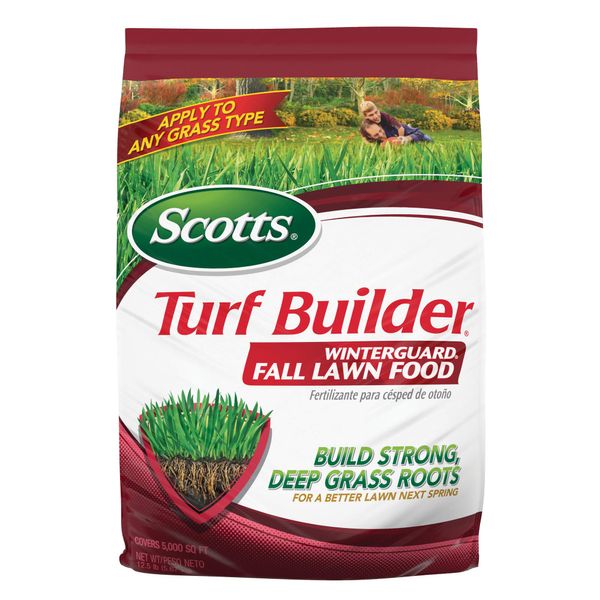 Scotts Turf Builder WinterGuard Fall Lawn Food, 12.5 Lb - Fall Lawn Fertilizer Builds Strong, Deep Grass Roots for a Better Lawn Next Spring - Covers 5,000 Sq Ft