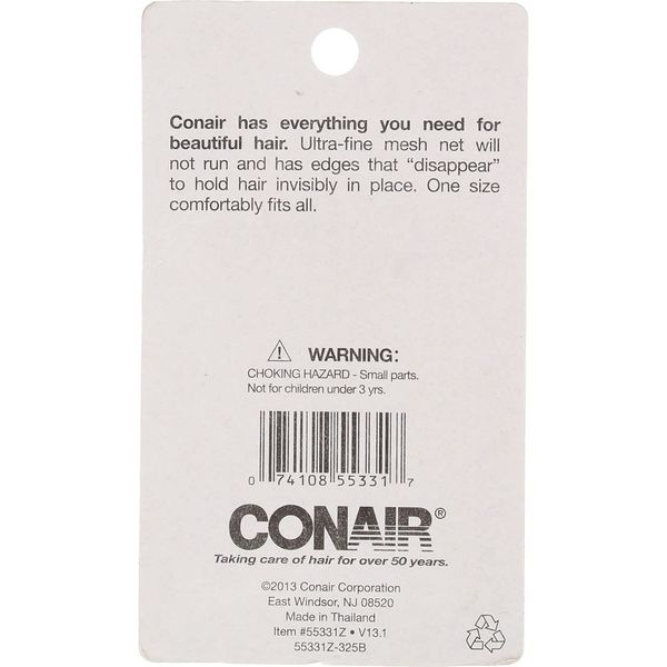 Conair 55331 3 CT. HAIR NET BLACK