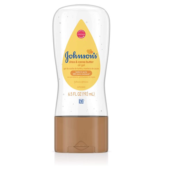 Johnson's Baby Oil Gel Enriched With Shea and Cocoa Butter, Great for Baby Massage, 6.5 fl. oz