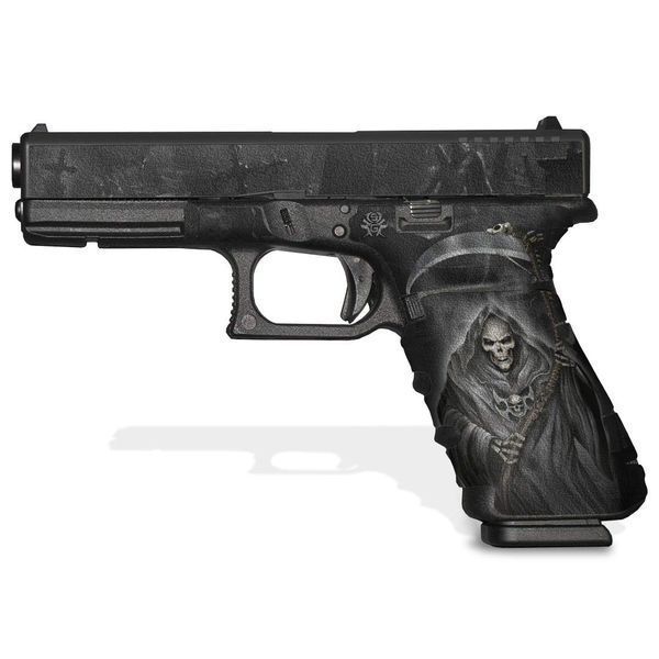 Rubberized Decal Grip for Glock 17, Gen 3 - Grim Reaper