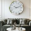 24" Full Crushed Diamond Wall Clock Twinkle Bling Crystal Clock Wall Decoration