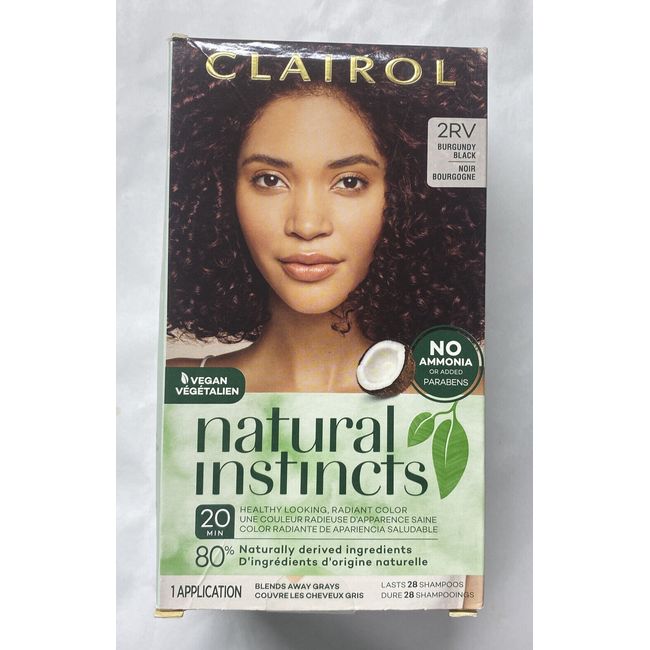 Clairol Natural Instincts 2RV Blackberry Burgundy Black Sealed