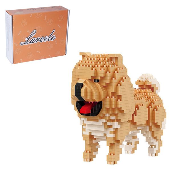 Larcele Micro Building Blocks Animal Set, DIY Mini 3D Building Toy Bricks,768 Pieces KLJM-05(Chow)