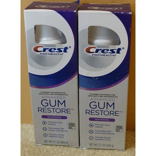 2 Crest Pro-Health Advanced Gum Restore Whitening Toothpaste 3.7oz 04/2026