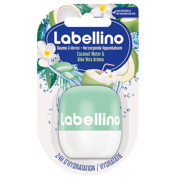 NIVEA Labellino Coconut Water & Aloe Vera (1 x 7 g), Lip Balm with Long-Lasting Moisturisation with Natural Oils, Shiny Lip Care with Coconut Water & Aloe Vera