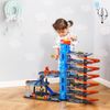 7-Level Car Parking Garage Toy Ramp Set w/ 10 Cars, Elevator Lift, Helicopter