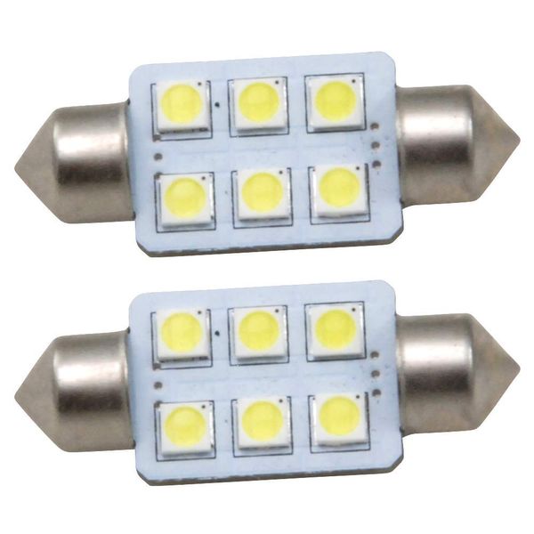Porsche Key Shell 986 LED License Plate Light SMD 6 Row 2 Piece Set