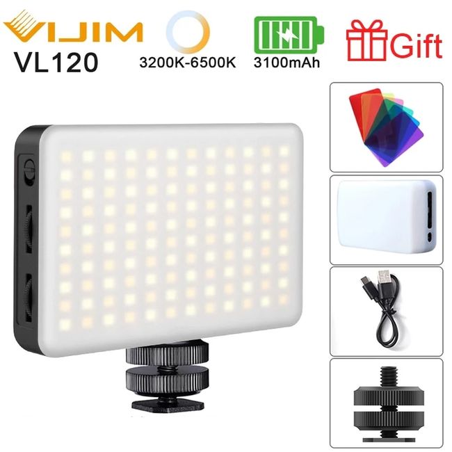 Ulanzi VL120 RGB LED Video Light Camera Light Full Color Rechargeable  3100mAh Dimmable 2500-9000K Panel Light Photo Studio Lamp