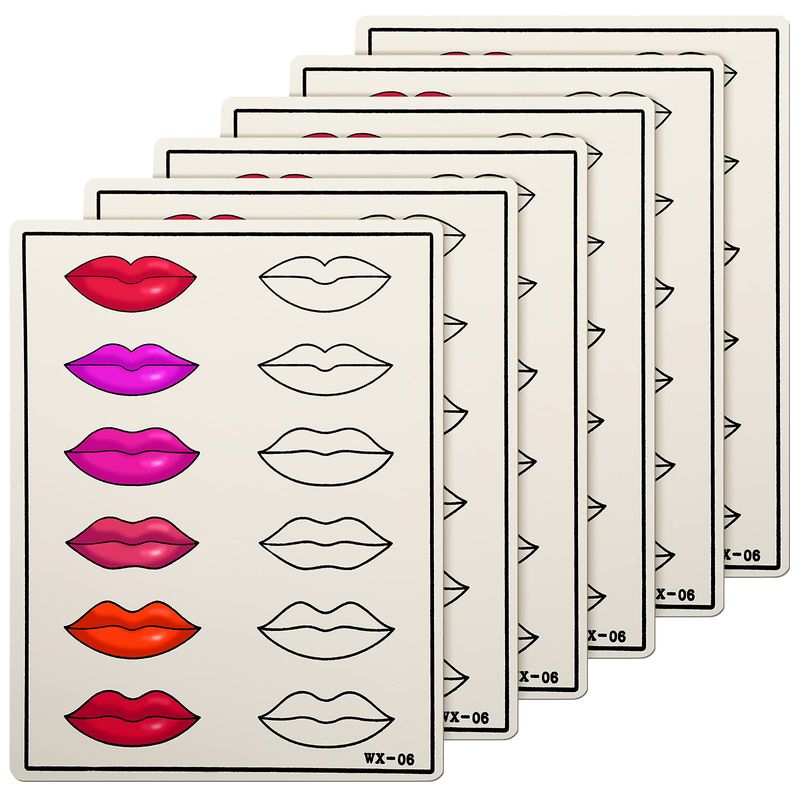 6 Sheets Microblading Practice Skin Lip Tattoo Skin Permanent Makeup ...