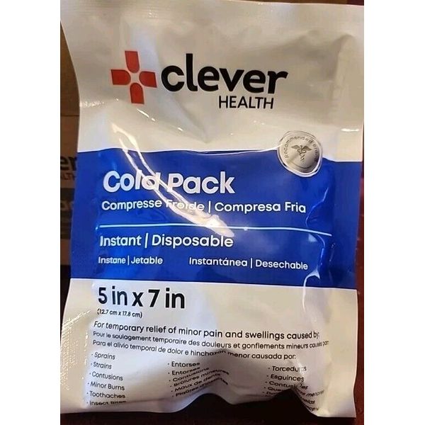 CLEVER HEALTH 6 Pack Pain Relief Cold Compress Disposable Ice First Aid 5x7