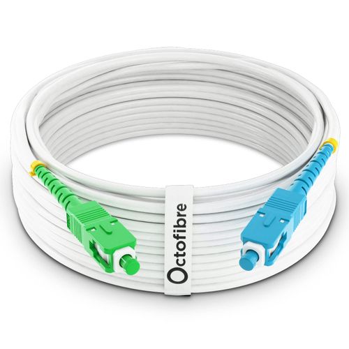 Octofibre - Freebox Fibre Optic Cable - 30m - Reinforced with Kevlar Shielding - Fiber Optic Extender/Garter - SC APC to SC UPC - 10 Year Warranty