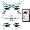 Cinvo Face Gems Glitter 3 Sets Temporary Tattoos Eyes Body Jewels Stickers Bling Rhinestone for Rave Festival Party Costume Event Carnival- Design A