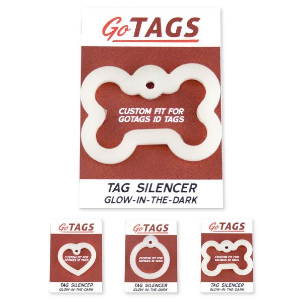 GoTags Dog Tag Silencers, Glow in The Dark Silencer to Quiet Noisy Pet Tags