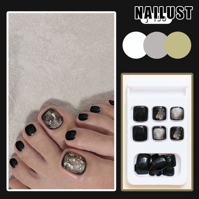 Toe Nails  [Set of 24] Nail Tips Nail Tips Nail Stickers False Nails False Nails Present Paste Nails Peelable Summer Nails Nail Supplies Nail Art Nail Parts NAILUST