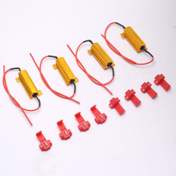 DEVMO 4pcs Load Resistor 50W 6RJ 6ohm LED Decoder FIX Hyper Flash Turn Signal Blinker Brake Steering Light For LED Conversion Kit