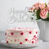 Silver Glitter Happy 25th Birthday Cake Topper - 25th Birthday Cake Topper, 25th Birthday Party Decoration