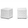 Siskal Cube Ottoman in White (Set of 2)